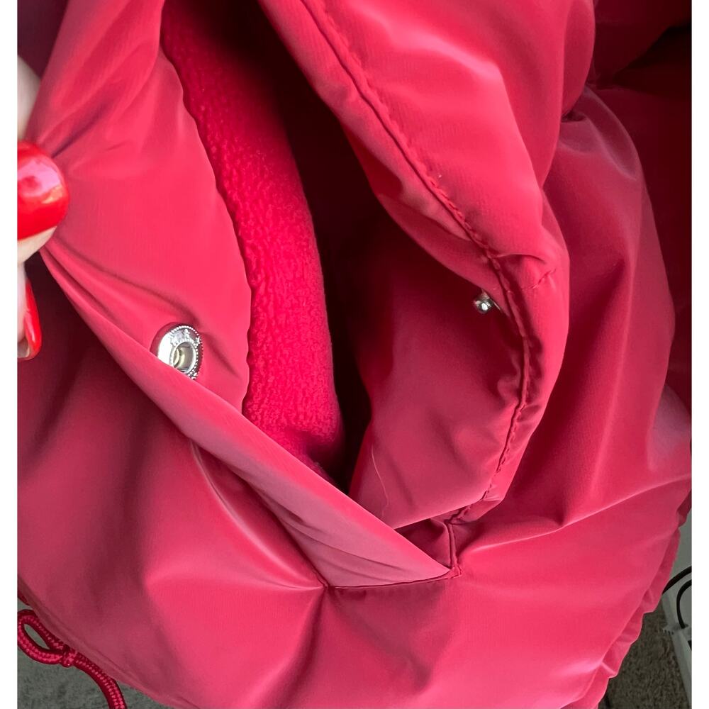 NWT GB Red Puffer Zip Front High Neckline Functional Pockets Cropped Jacket XL - Picture 7 of 13